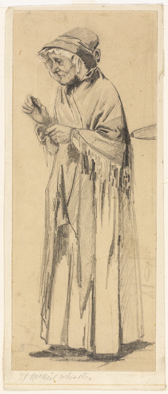 Şal ve Şapkalı Yaşlı Kadın by James Abbott McNeill Whistler