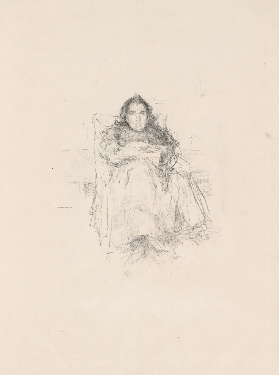Portre Çalışması: Mrs. Philip, No. 3 (recto) Portre Çalışması: Geneviève Mallarmé (verso) by James Abbott McNeill Whistler
