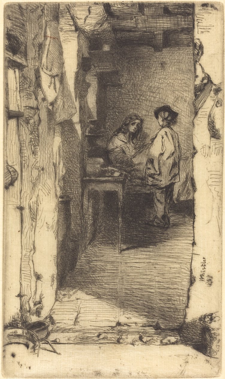 Bez Toplayıcılar, Mouffetard Bölgesi, Paris by James Abbott McNeill Whistler