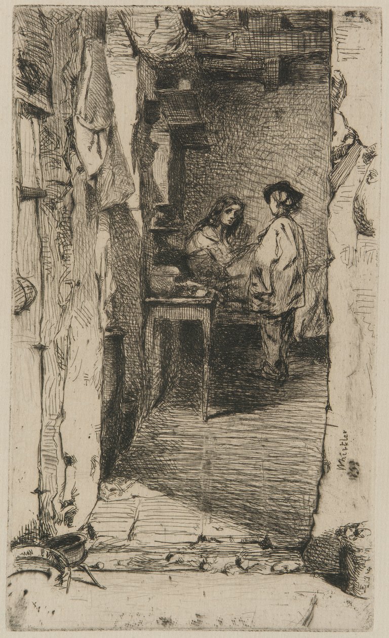 Bez Toplayıcılar, Mouffetard Bölgesi, Paris by James Abbott McNeill Whistler