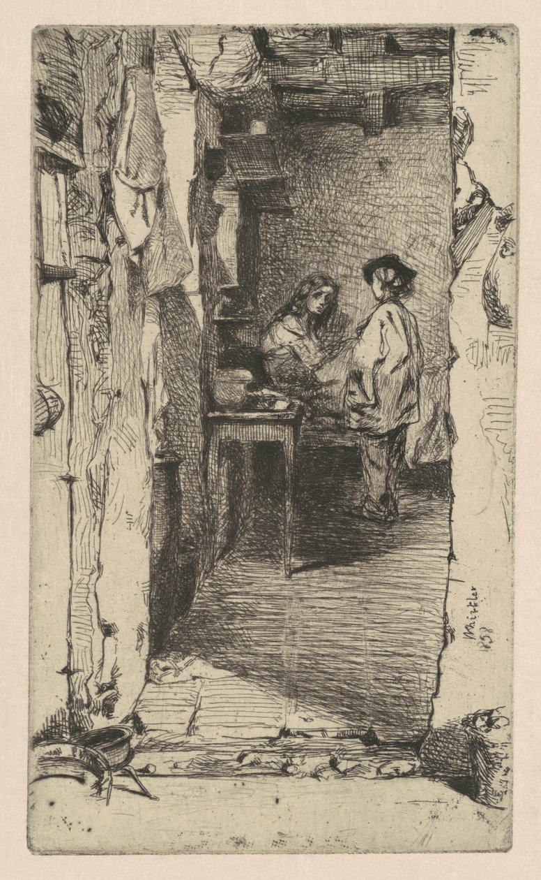Bez Toplayıcılar, Mouffetard Bölgesi, Paris by James Abbott McNeill Whistler