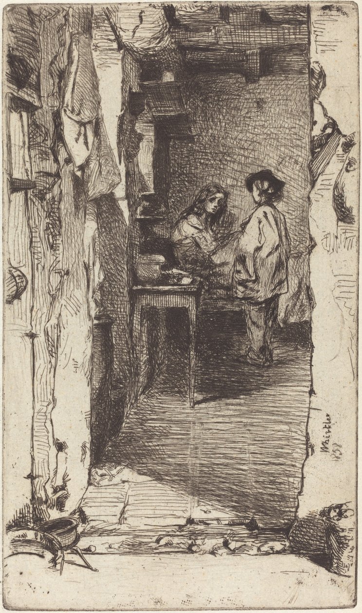 Bez Toplayıcılar, Mouffetard Bölgesi, Paris by James Abbott McNeill Whistler