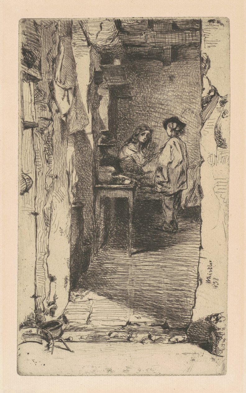 Bez Toplayıcılar, Mouffetard Bölgesi, Paris by James Abbott McNeill Whistler