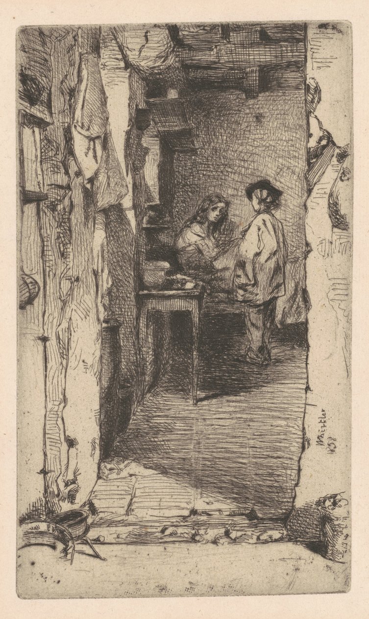 Bez Toplayıcılar, Mouffetard Bölgesi, Paris by James Abbott McNeill Whistler