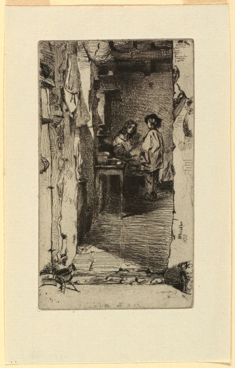 Bez Toplayıcılar, Mouffetard Bölgesi, Paris by James Abbott McNeill Whistler