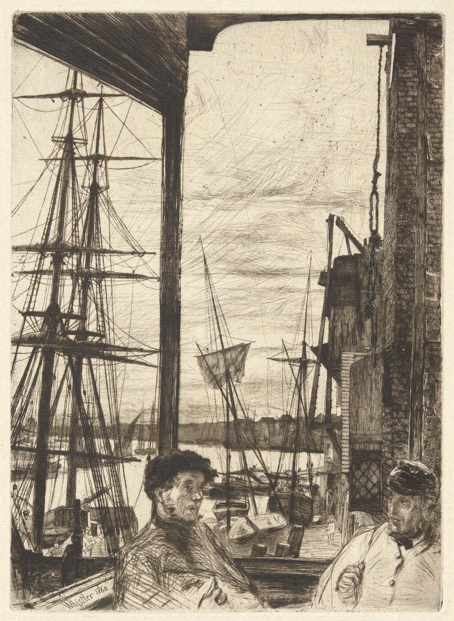 Rotherhithe (Wapping), Thames Setinden (Thames ve Diğer Konulardaki Sahnelerin On Altı Gravür Serisi) by James Abbott McNeill Whistler