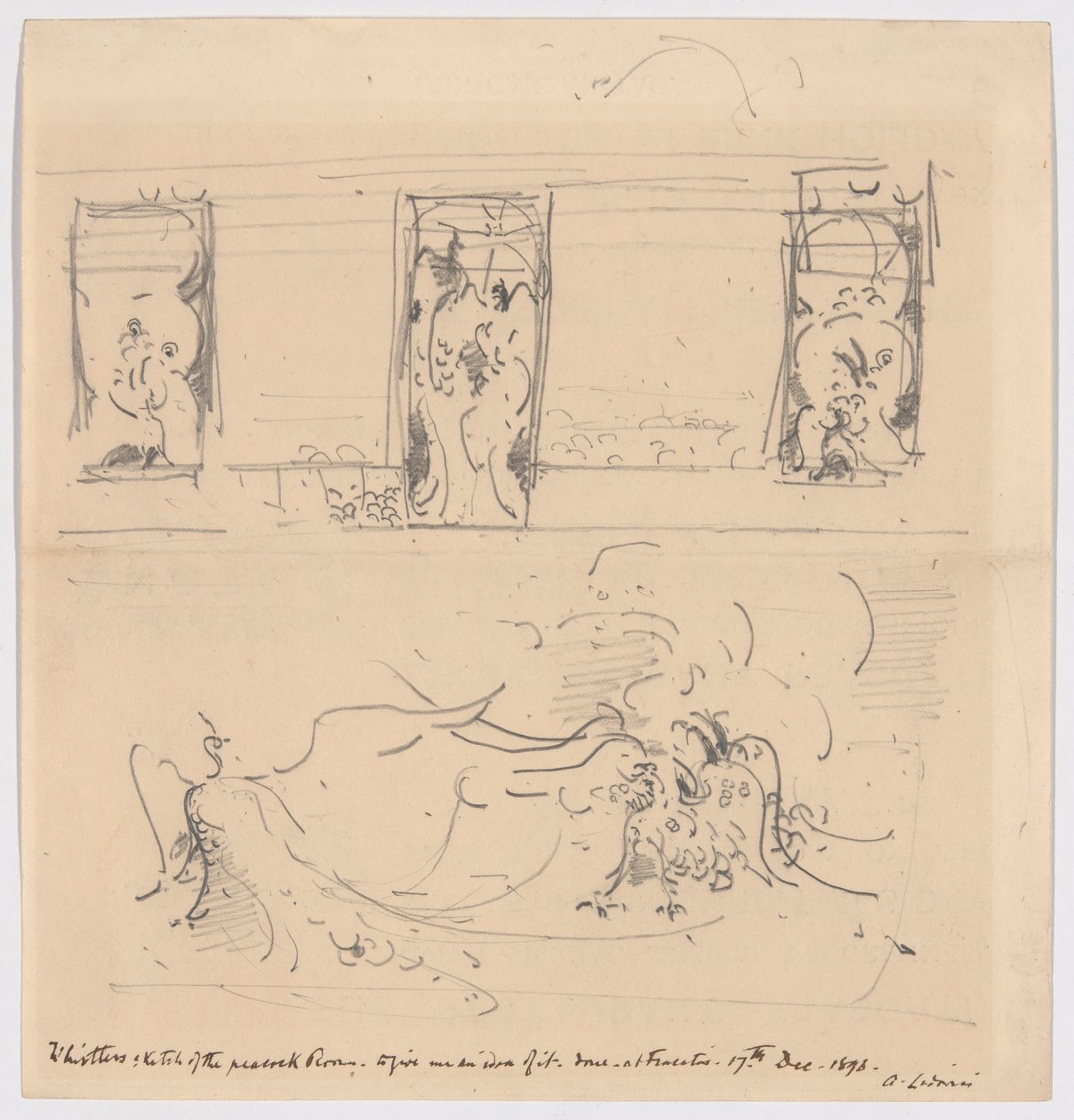 Tavuskuşu Odasının Eskizi by James McNeill Whistler