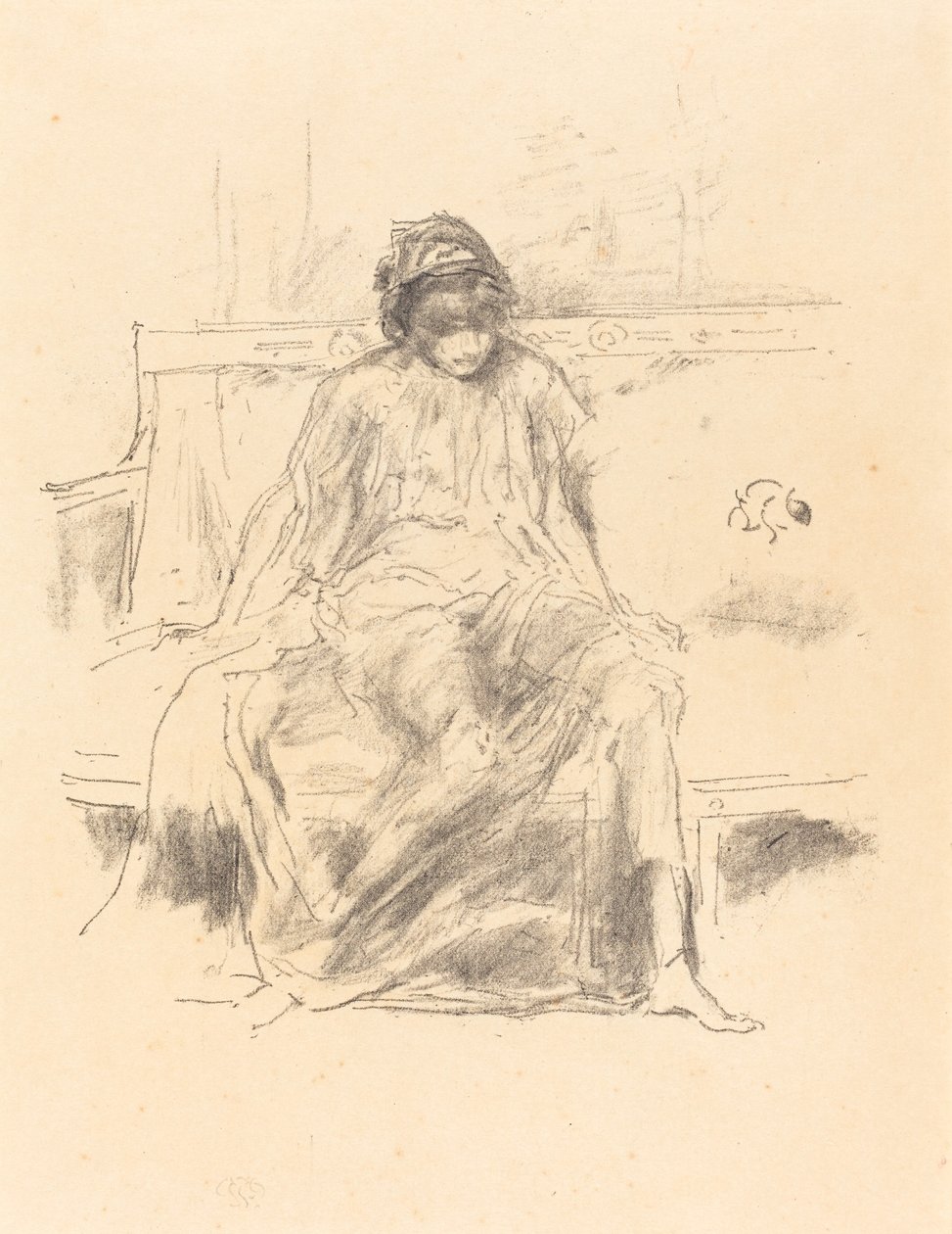 Draped Figür, Oturan by James Abbott McNeill Whistler
