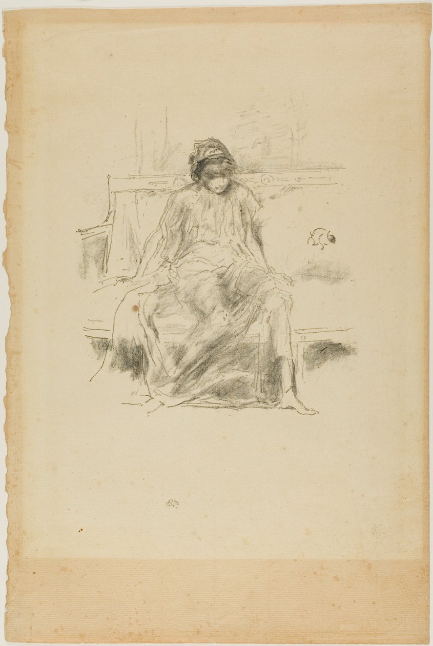 Draped Figür, Oturan by James Abbott McNeill Whistler