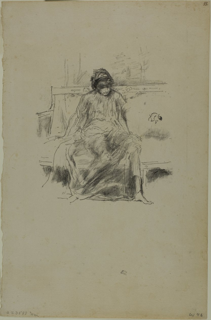 Draped Figür, Oturan by James Abbott McNeill Whistler