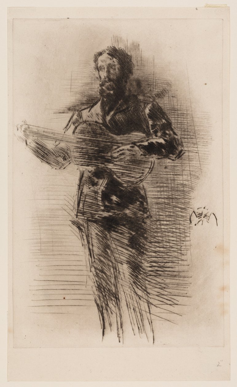 Gitar Çalan (M.W. Ridley) by James Abbott McNeill Whistler