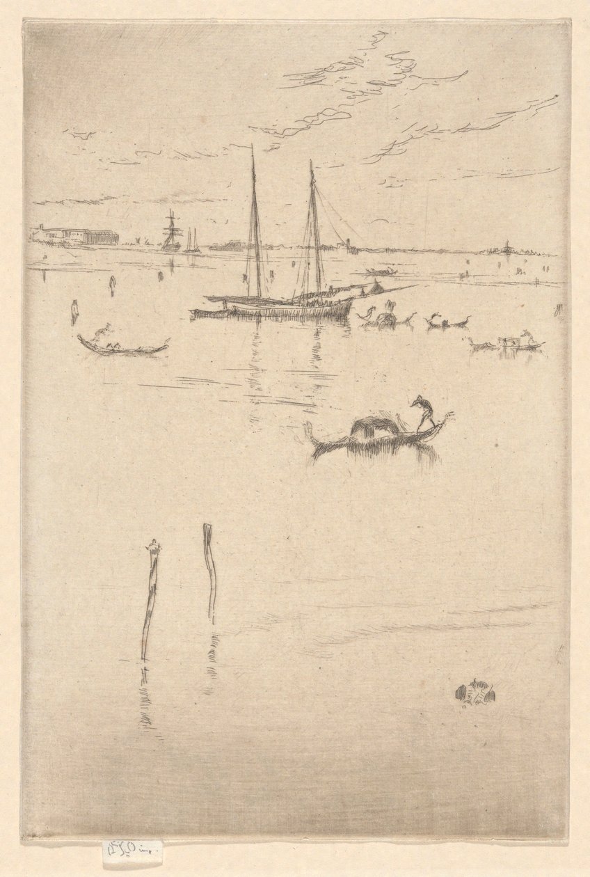 Küçük Lagün, İlk Venedik Setinden (Venedik, On İki Gravür Serisi) by James Abbott McNeill Whistler
