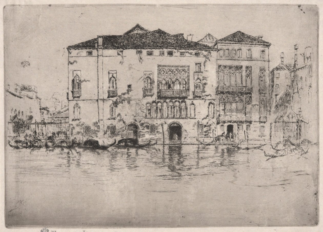 Birinci Venedik Setinden Saraylar (Venedik, On İki Gravür Serisi) by James Abbott McNeill Whistler