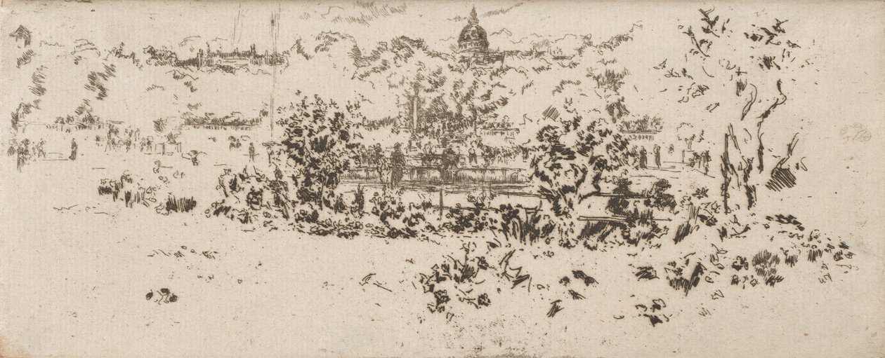 Terastan Pantheon, Lüksemburg Bahçeleri by James Abbott McNeill Whistler