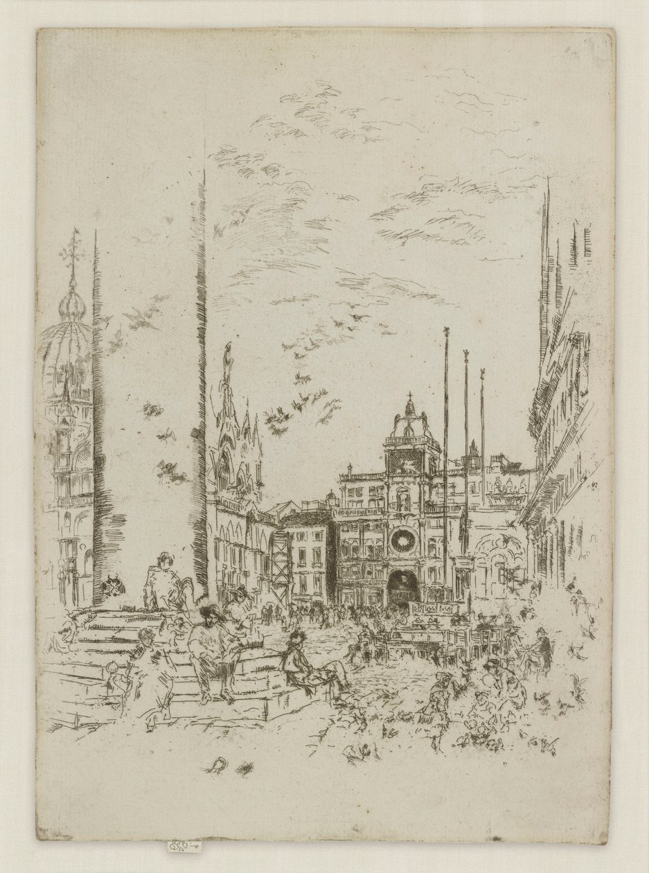 Birinci Venedik Setinden Piazzetta (Venedik, On İki Gravür Serisi) by James Abbott McNeill Whistler