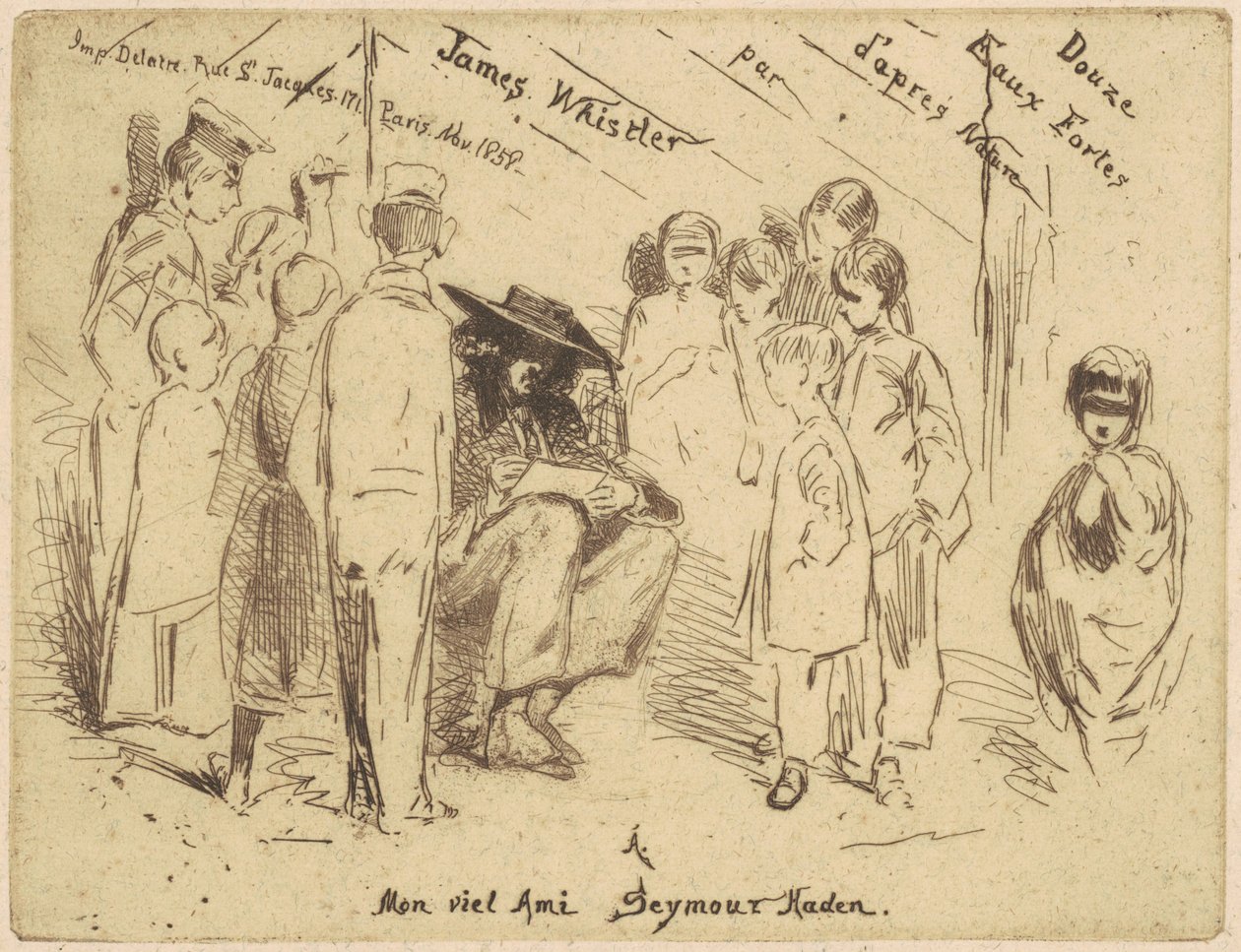 "Doğadan On İki Gravür" için Başlık Sayfası by James Abbott McNeill Whistler