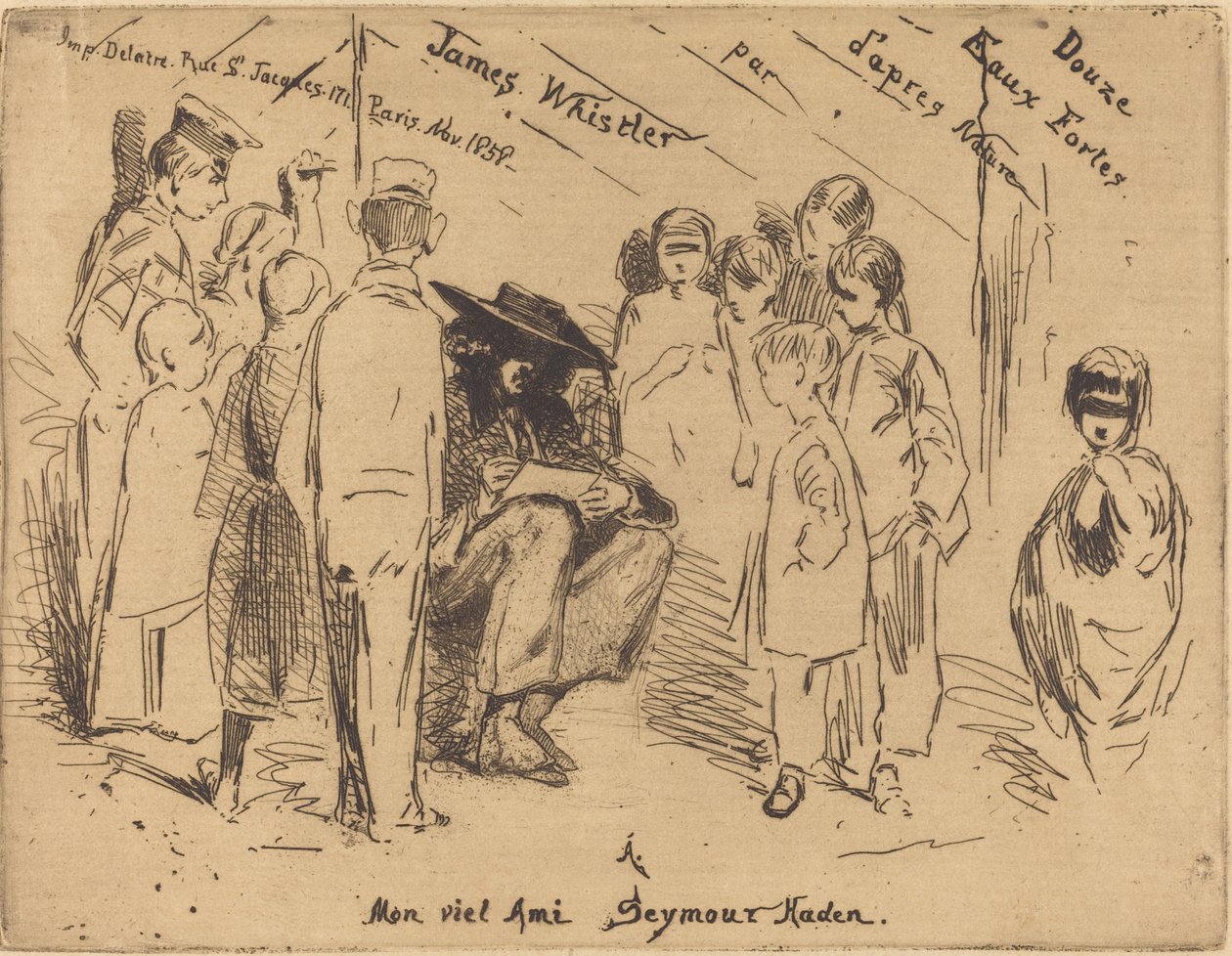 "Doğadan On İki Gravür" için Başlık Sayfası by James Abbott McNeill Whistler