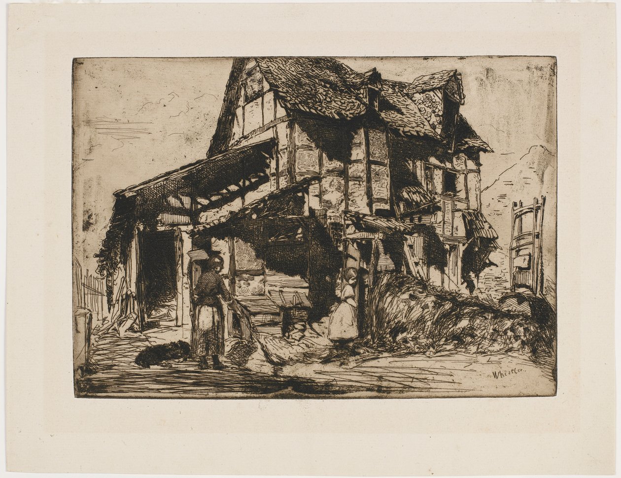 Güvensiz Apartman. Doğadan On İki Gravürden Biri. (Fransız Seti) by James Abbott McNeill Whistler