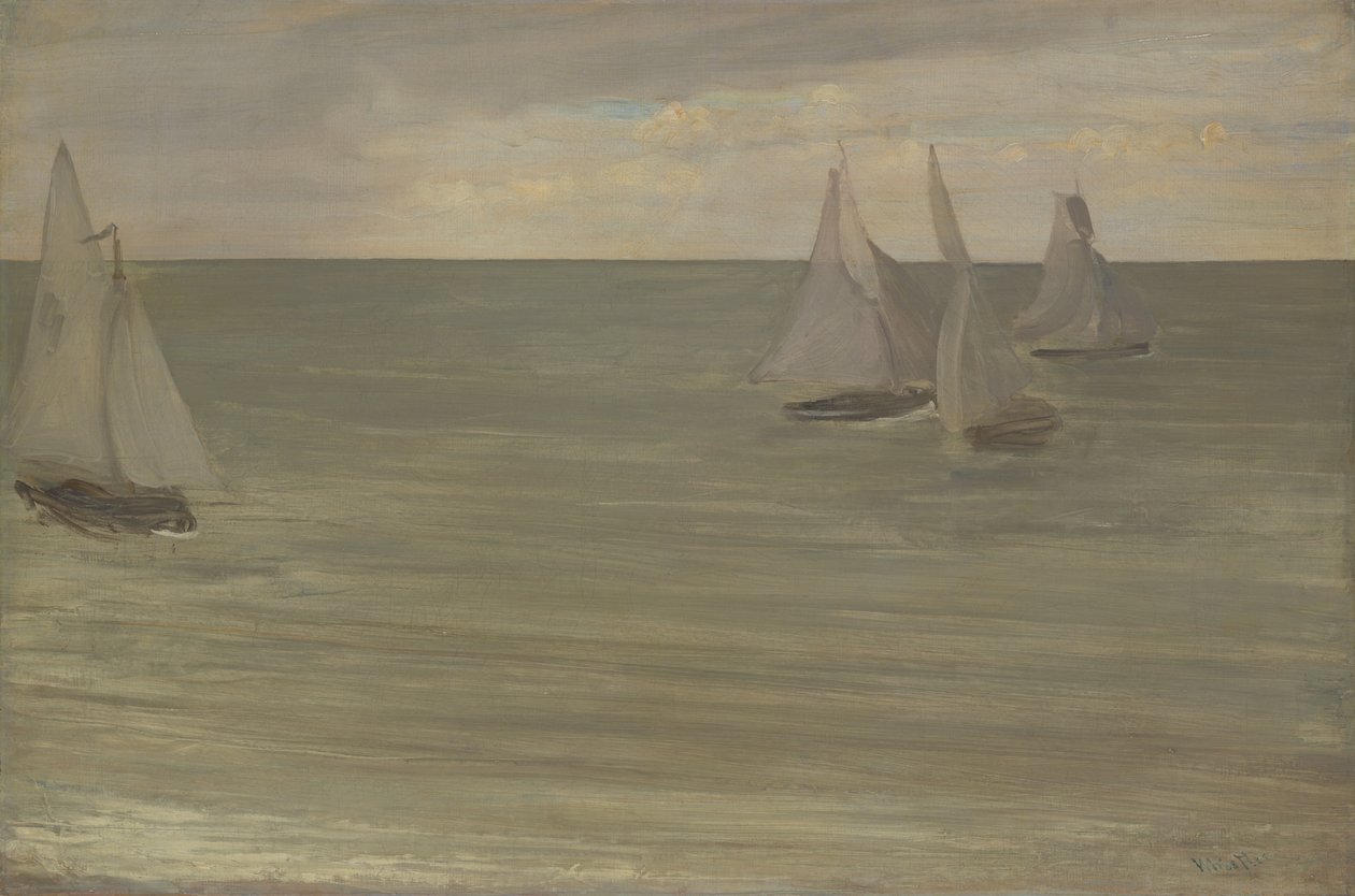 Trouville (Gri ve Yeşil, Gümüş Deniz) by James Abbott McNeill Whistler