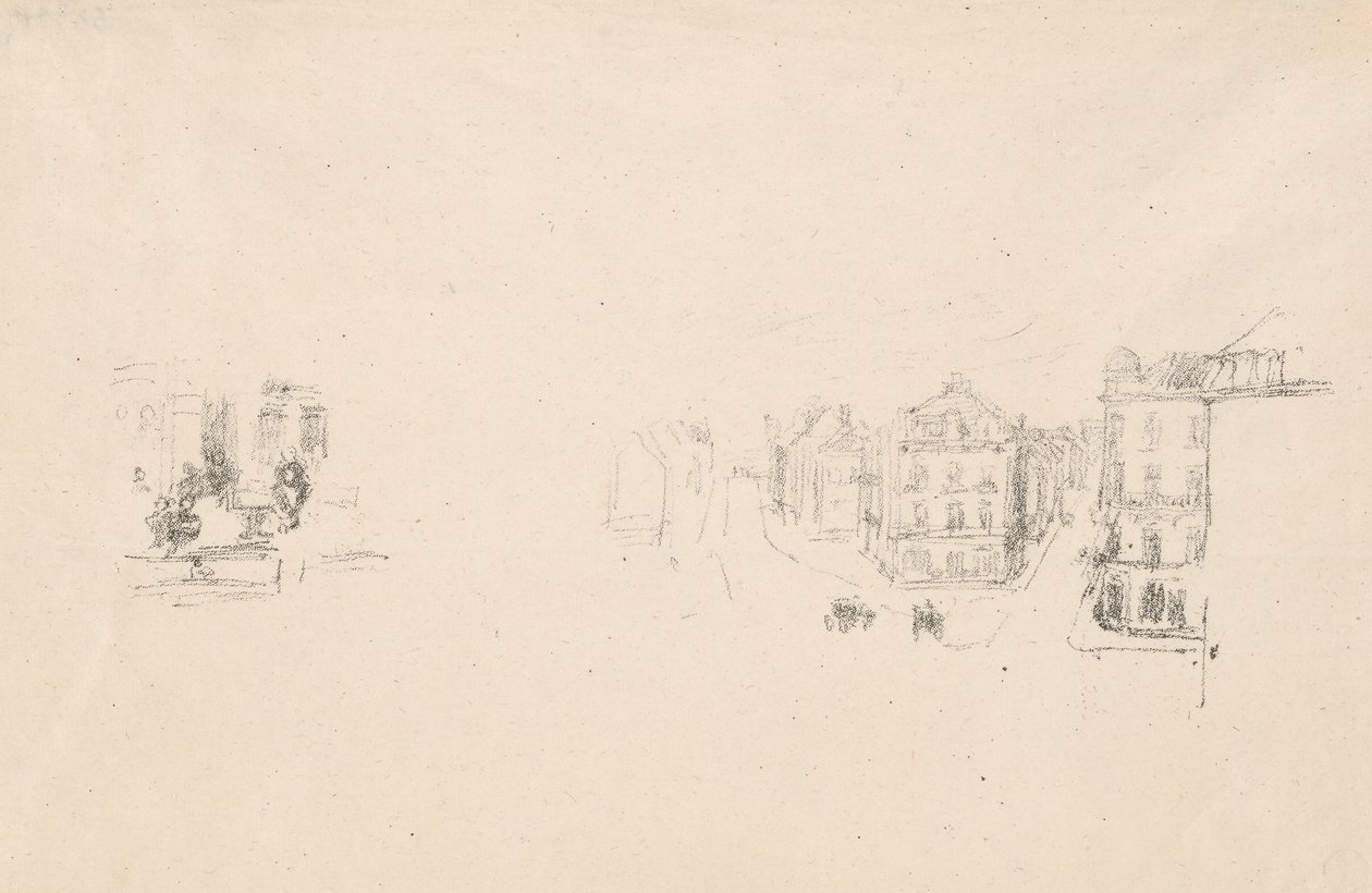 İki Deneme Taslağı: A. Grand Rue, Dieppe; B. Bir İç Mekan by James Abbott McNeill Whistler