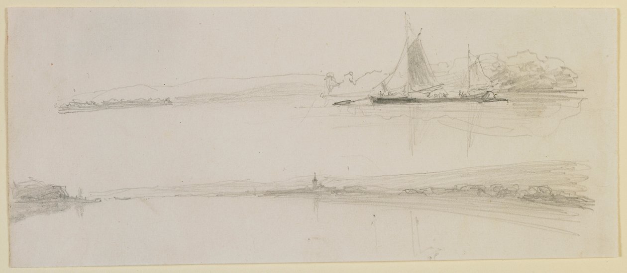 Bir nehir üzerinde iki sahne by James Abbott McNeill Whistler