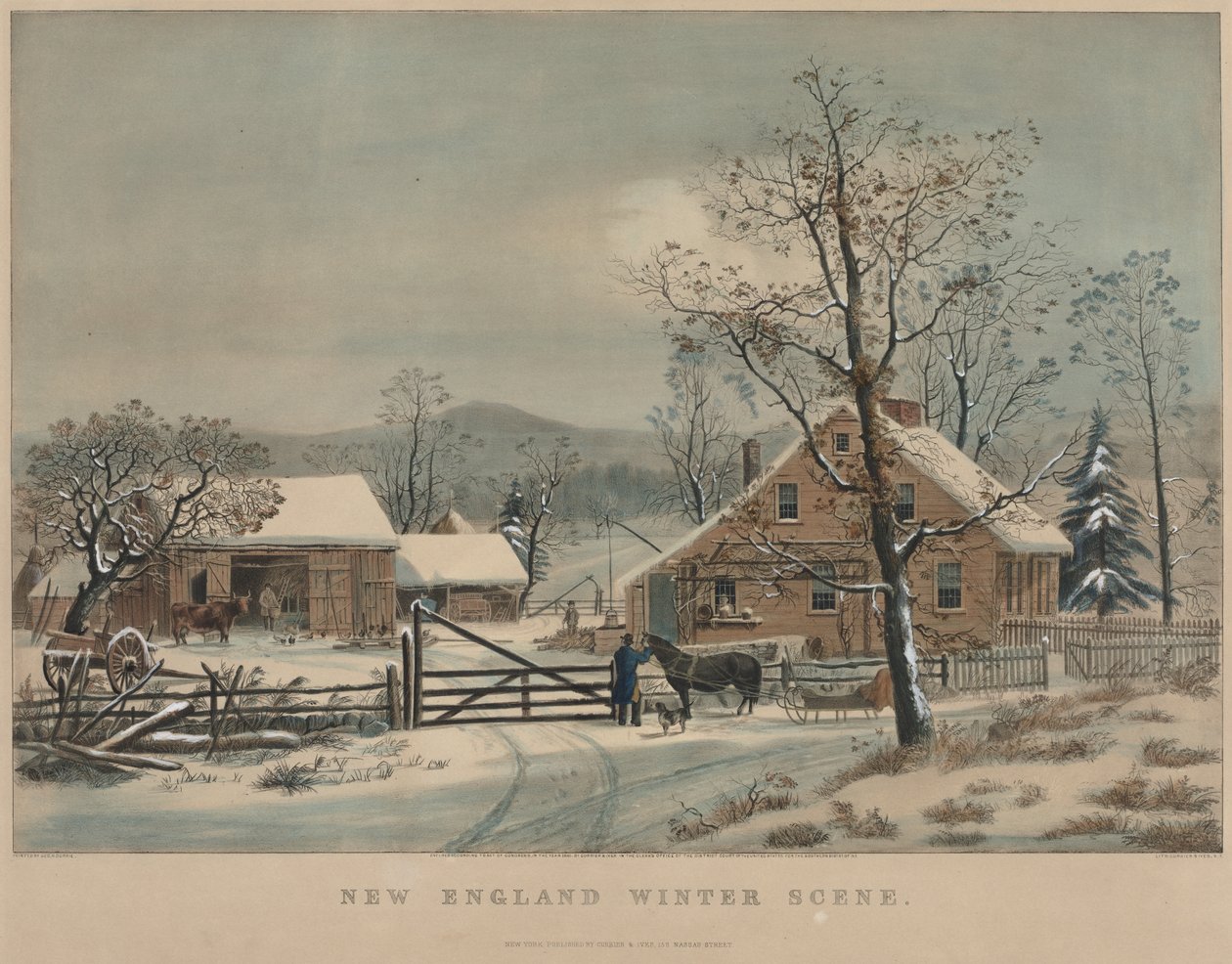 New England Kış Sahnesi, 1861. by James Merritt Ives