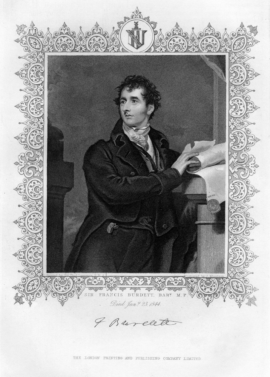Sir Francis Burdett 1770-1844, İngiliz reformist politikacı, 19. yüzyıl. by James Morrison