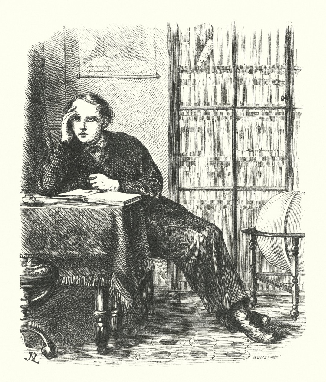 En Ciddi Öğrenci (gravür) by James N. Lee