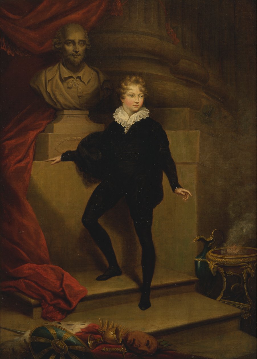 Hamlet rolünde Usta Betty, Shakespeare Büstünden önce by James Northcote