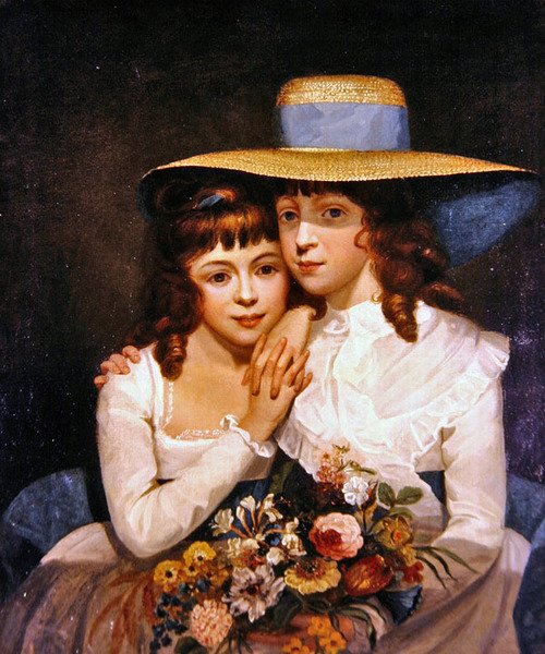 Leicester Sisters (tuval üzerine yağlı boya) by James Northcote