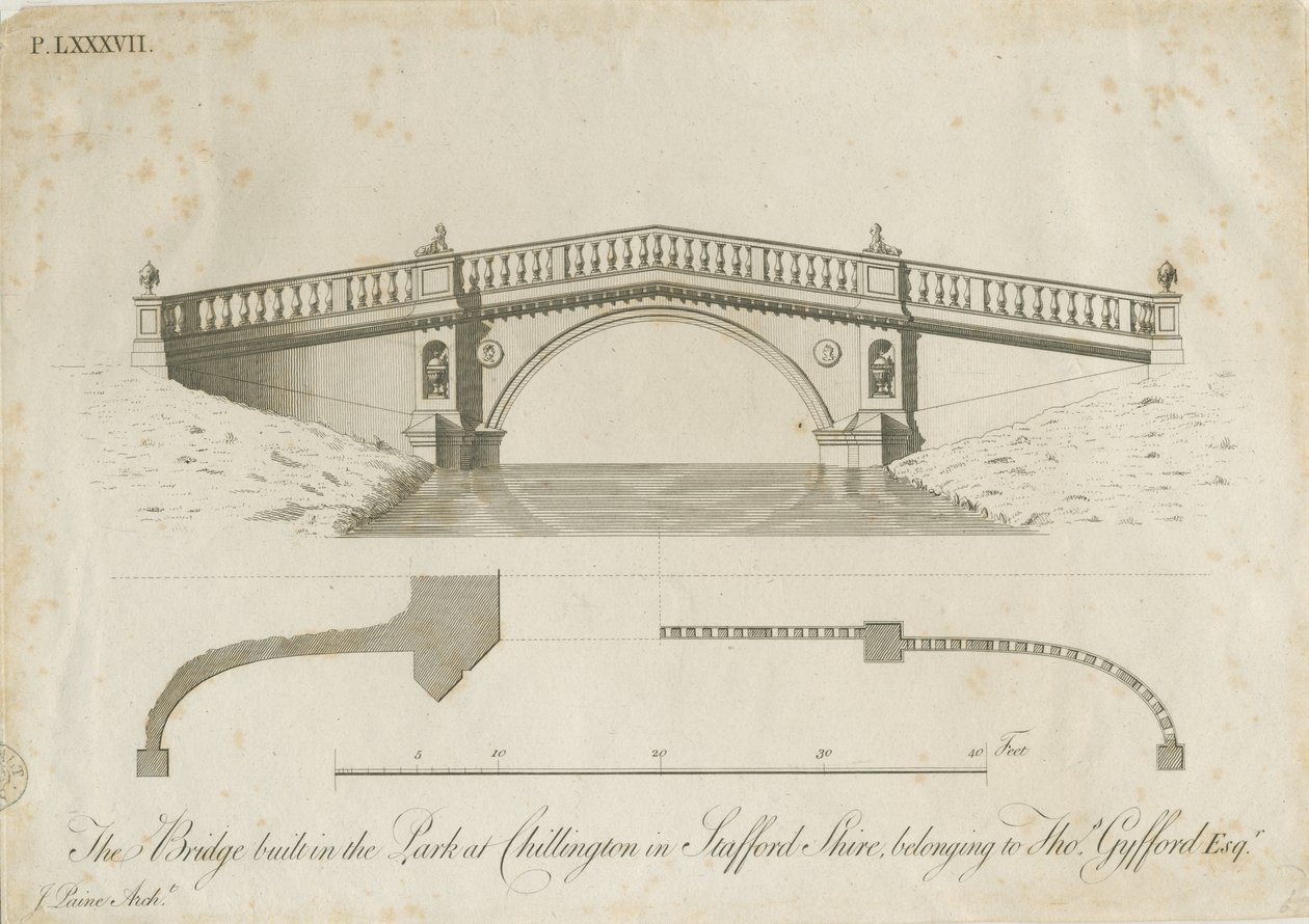 Chillington Park - Köprü: gravür, nd [c 1789] (baskı) by James Paine