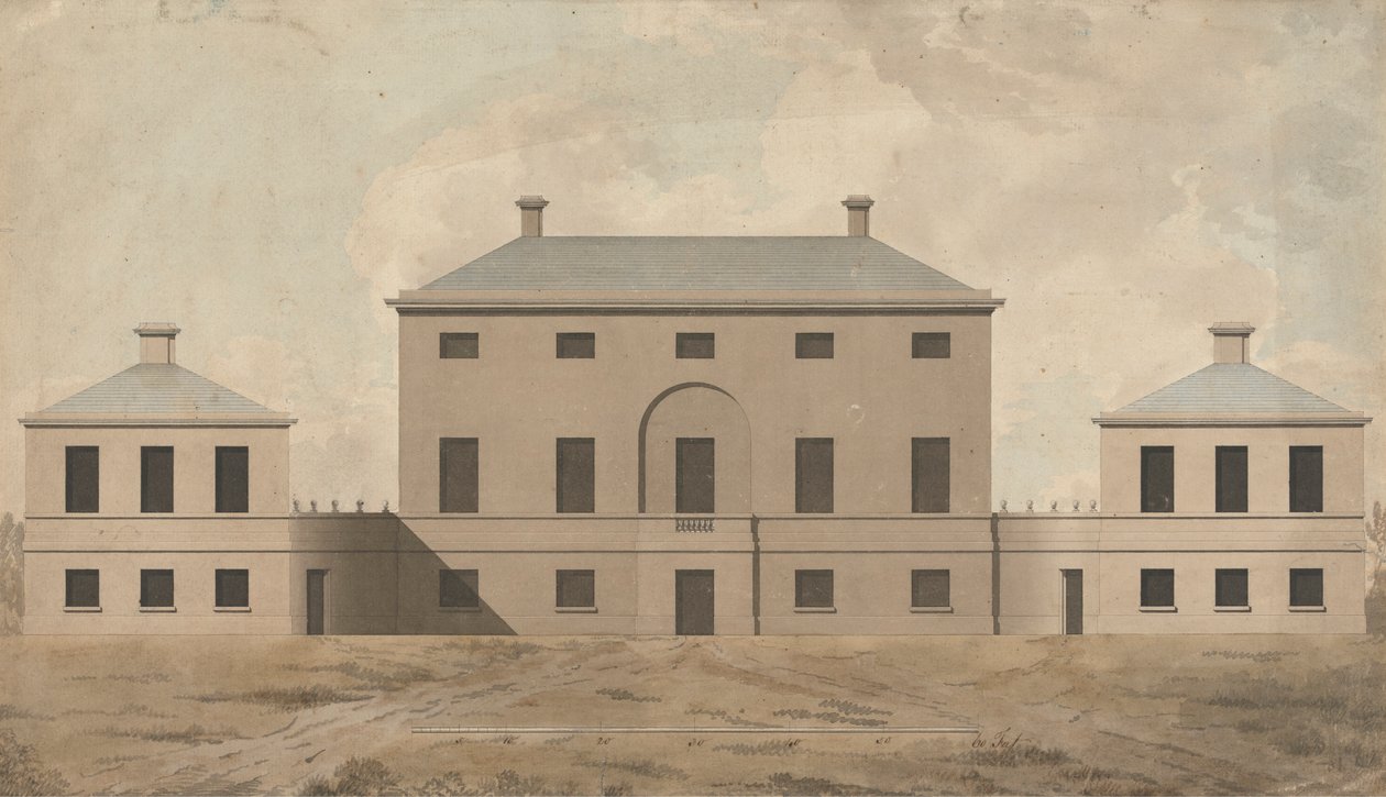 Shrubland Hall, Suffolk: Yükseklik by James Paine