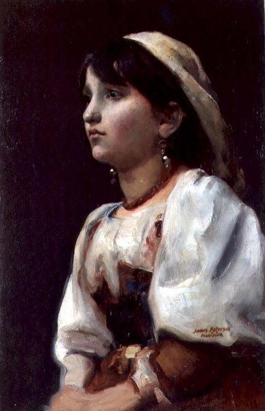 İtalyan Kız, 1890 dolayları (tuval üzerine yağlı boya) by James Paterson