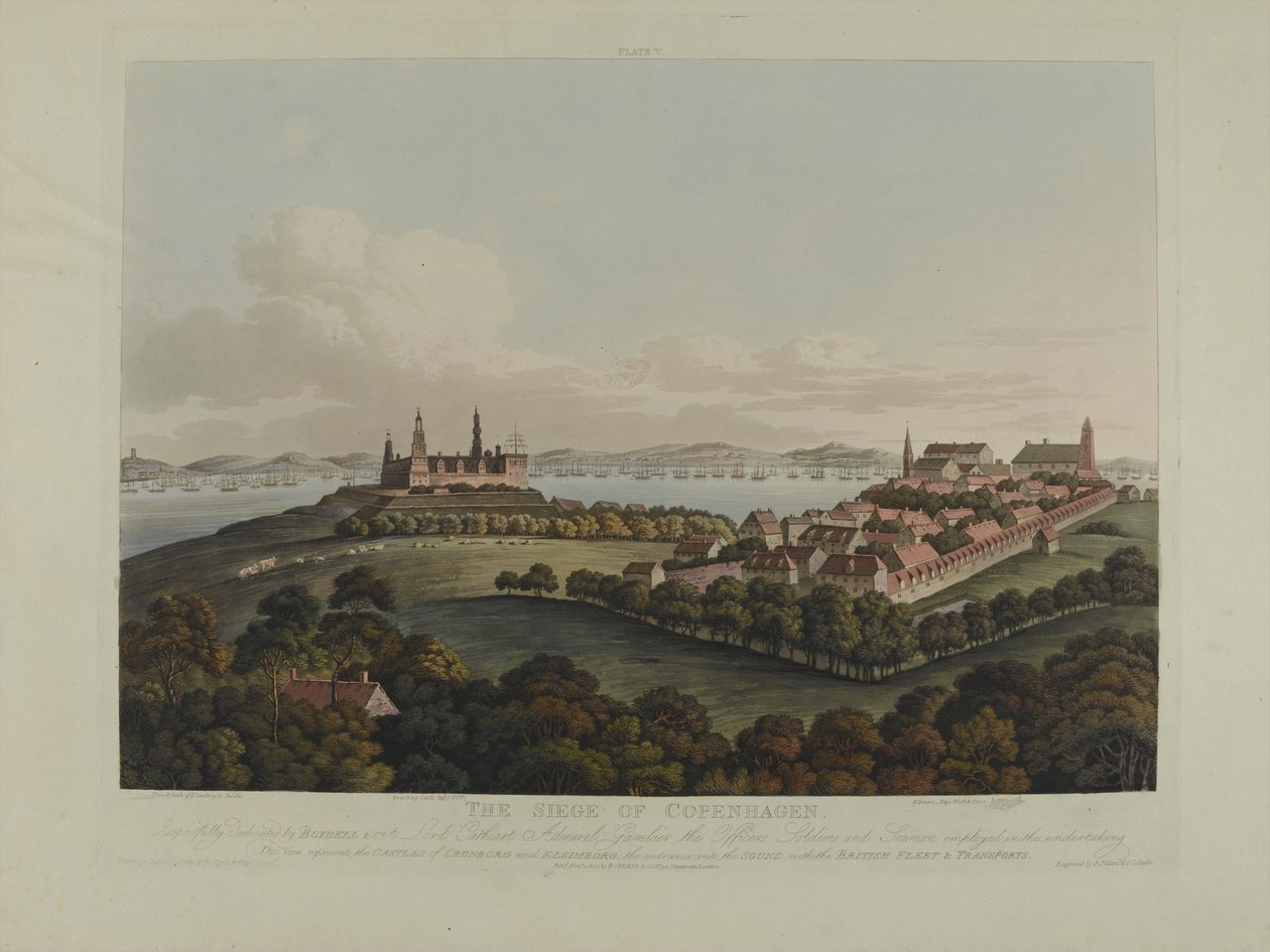 Danimarka 1807: Robert Pollard (1792-1867) ve Joseph Constantine Stadler (1780-1812) tarafından kazınmış Kopenhag Kuşatması, 1807