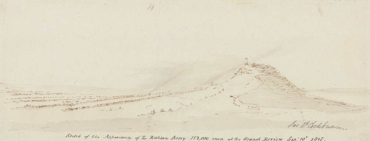 Rus Ordusunun Görünüşünün Taslağı, 152.000 Adam Grand Review'da, 10 Eylül 1815 by James Pattison Cockburn