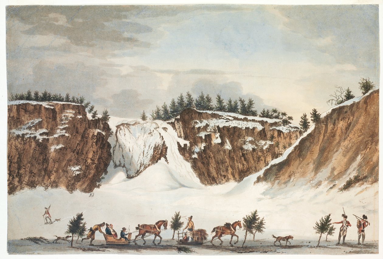 Önünde Buz Üzerindeki Yoldan Montmorenci Şelalelerinin Kış Görünümü, 12 Nisan 1781