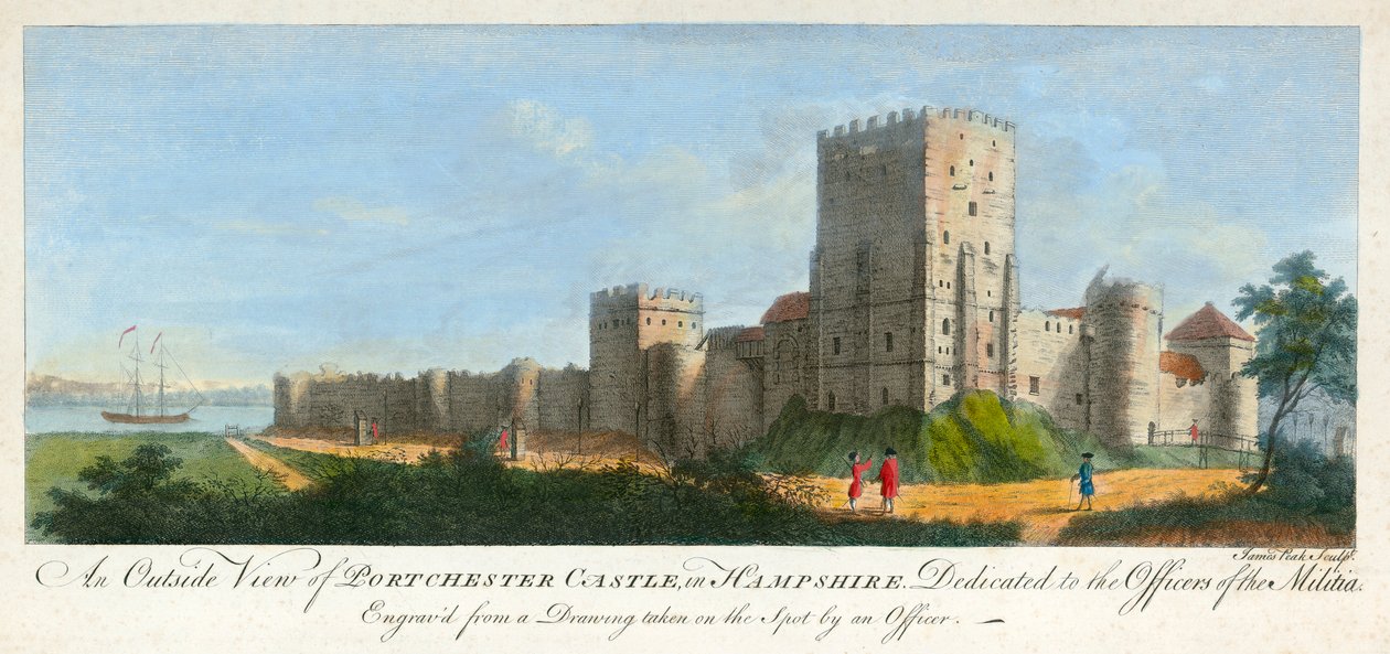 Portchester Kalesi, Hampshire, 1720 by James Peake