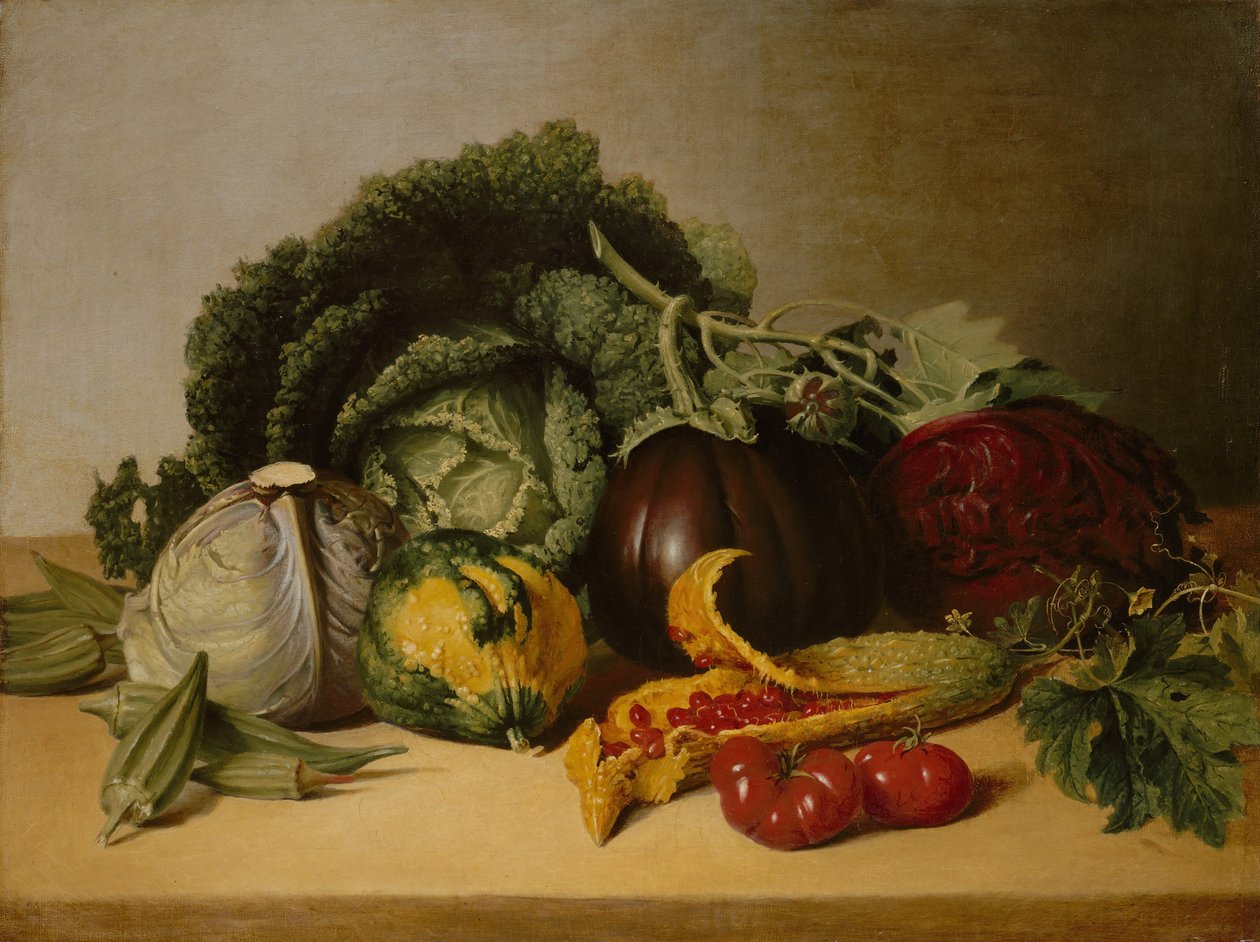 Natürmort: Balsam Elma ve Sebzeler, yakl. 1820