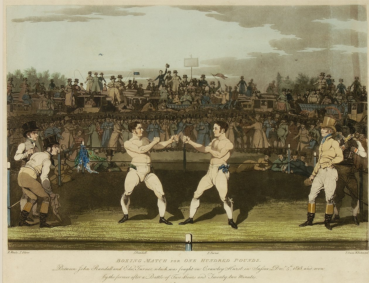 Yüz Pound için Boks Maçı (aquatint) by James Pollard