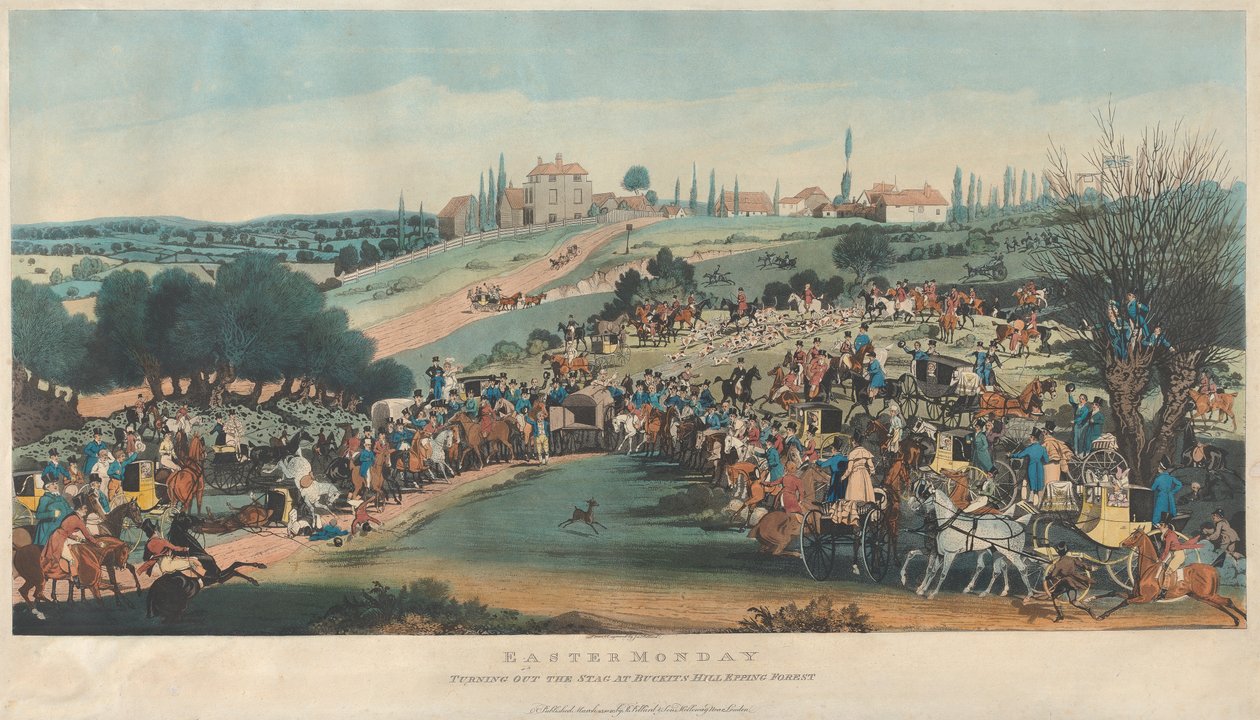 Paskalya Pazartesi. 1. Epping Ormanı'ndaki Buckits Tepesi'ndeki Geyiği Dışarı Çıkarmak by James Pollard