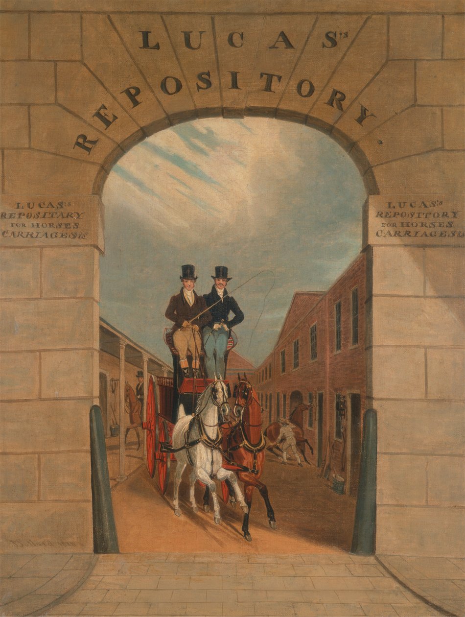 Lucas's Yard, Clerkenwell'de Bir Çifti Frende Eğitmek by James Pollard