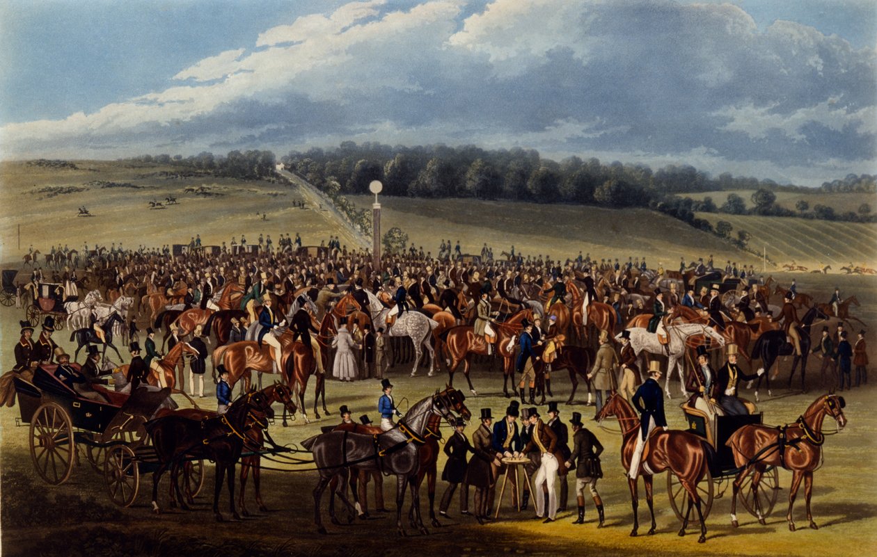 The Betting Post, Charles Hunt tarafından yapılan baskı, 1836 (aquatint) by James Pollard