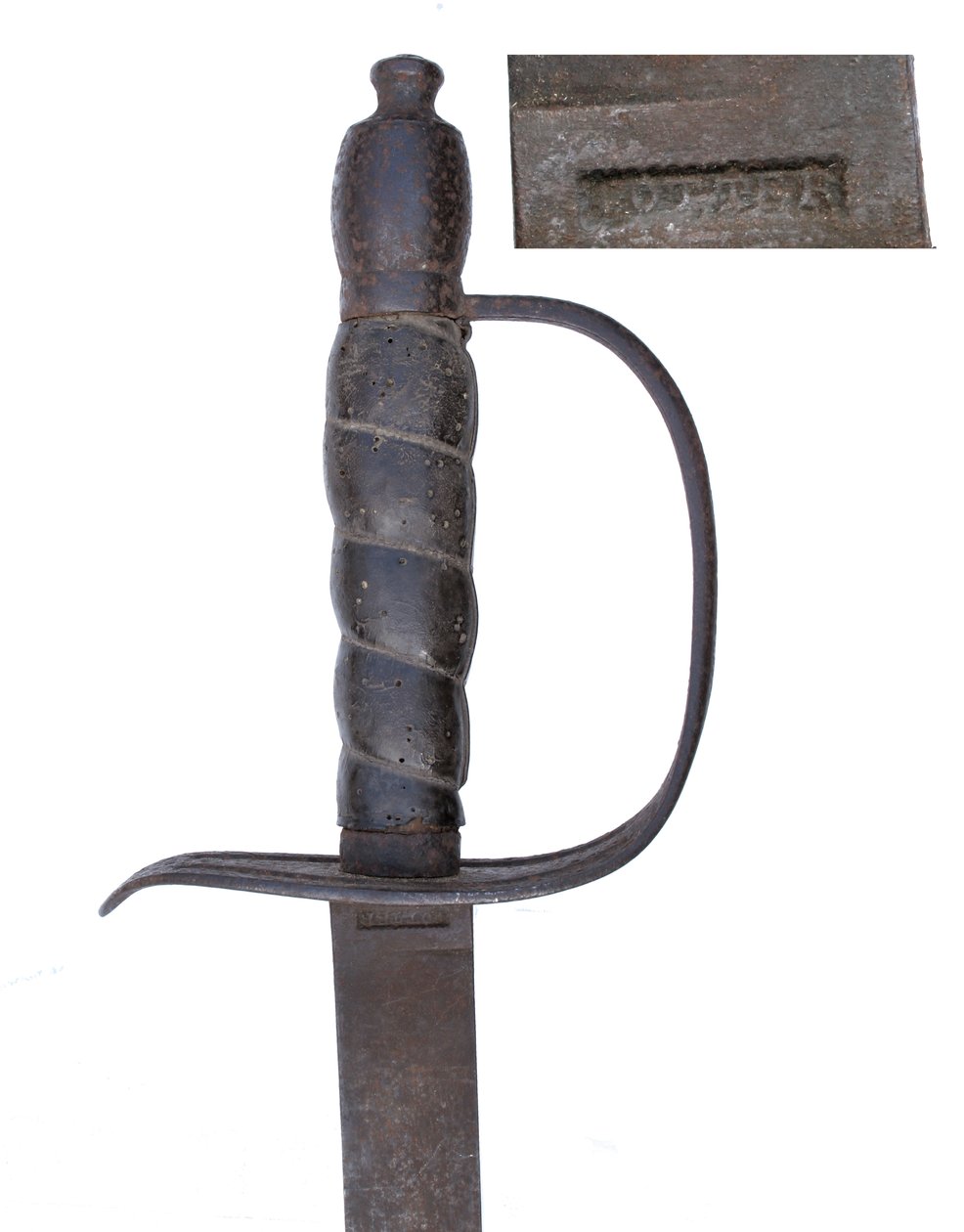 Sadık (Tory) subayının süvari kılıcı, Amerikan Bağımsızlık Savaşı (metal ve deri) by James Potter