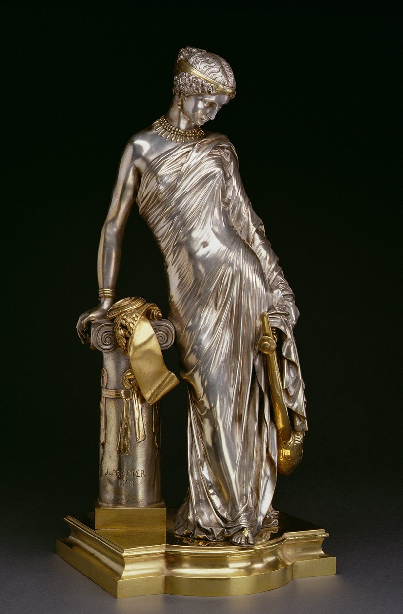Ayakta Sappho Figürü, 1848 (gümüş ve yaldızlı bronz) by James Pradier