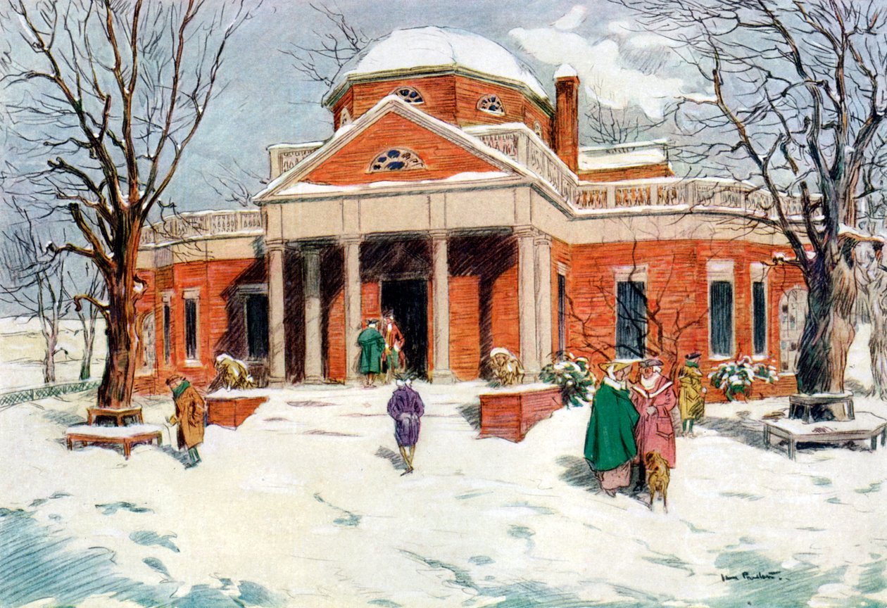 Monticello, Charlottesville yakınlarında, Virginia, ABD, 18. yüzyıl 1921. by James Preston