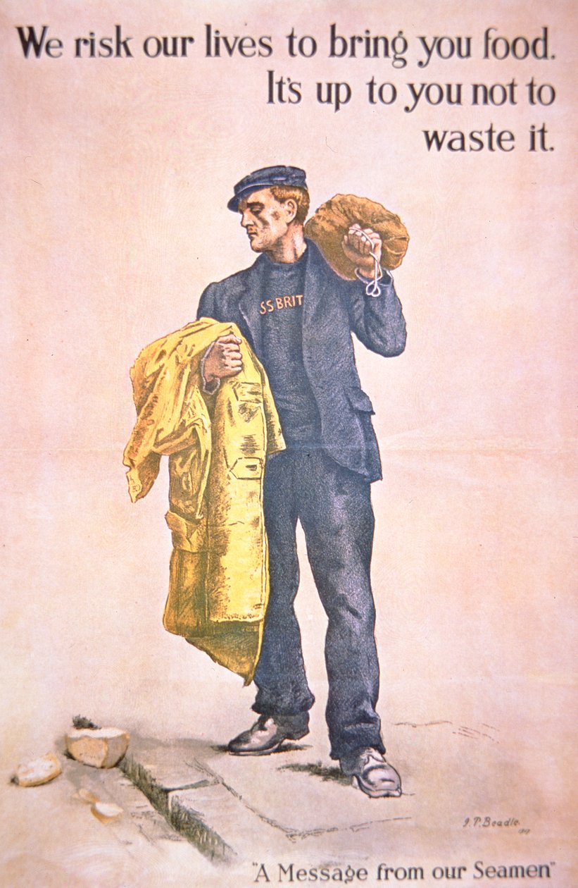 Tüccar denizcinin yer aldığı İngiliz Birinci Dünya Savaşı afişi by James Prinsep (after) Beadle