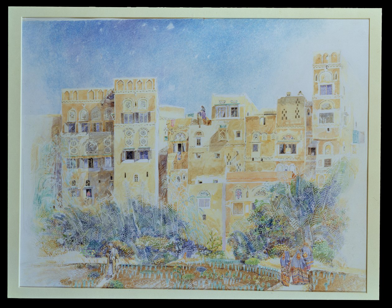 Kitchen Garden, Sanaa, Kuzey Yemen, 1975 (kağıt üzerinde wc) by James Reeve