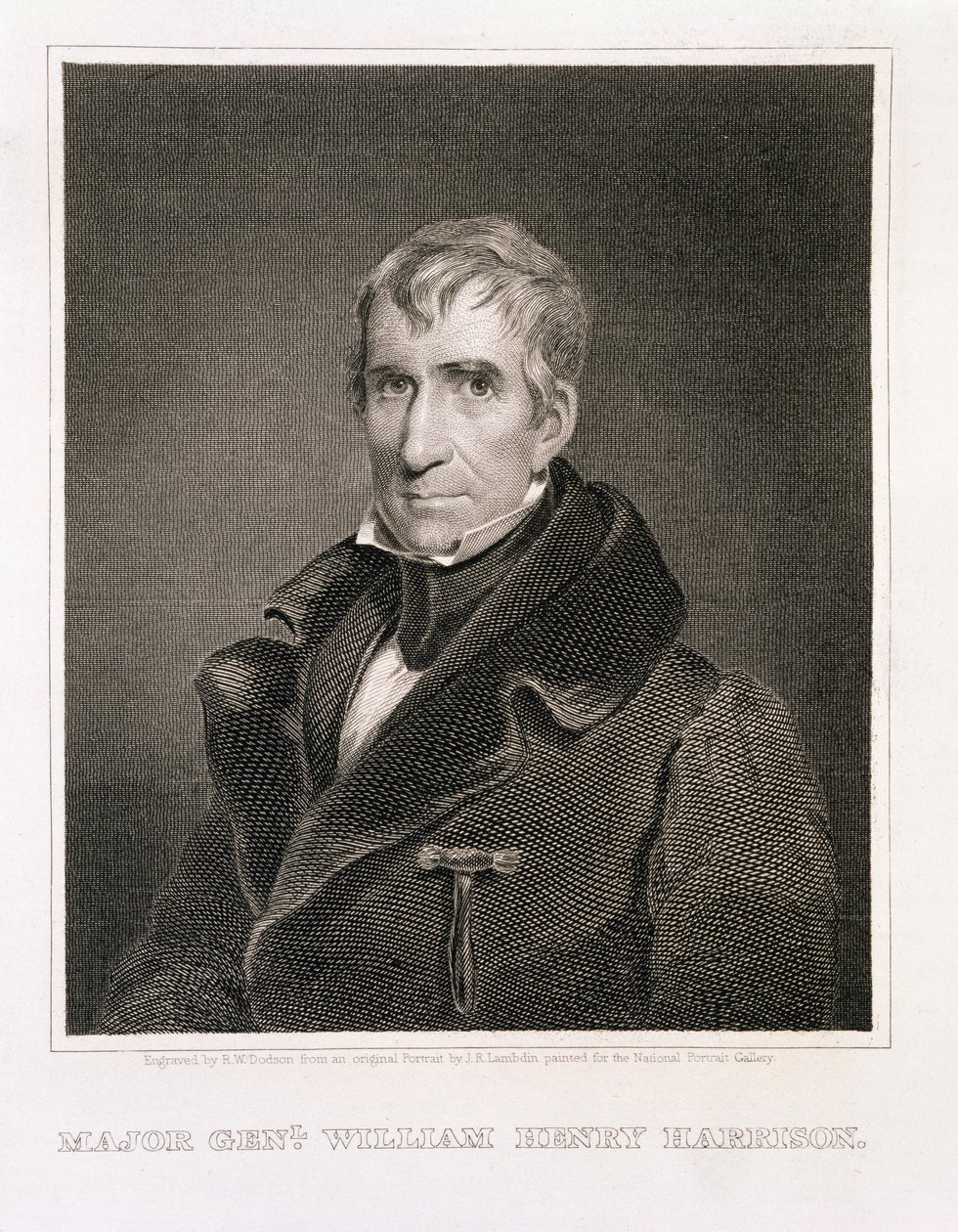 Tümgeneral William Henry Harrison, Richard W. Dodson (1812-67) tarafından oyulmuş by James Reid Lambdin