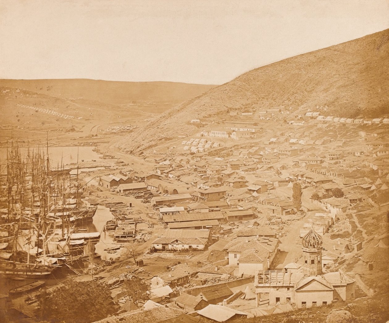 Balaklava kuzeye bakıyor, 1855 by James Robertson
