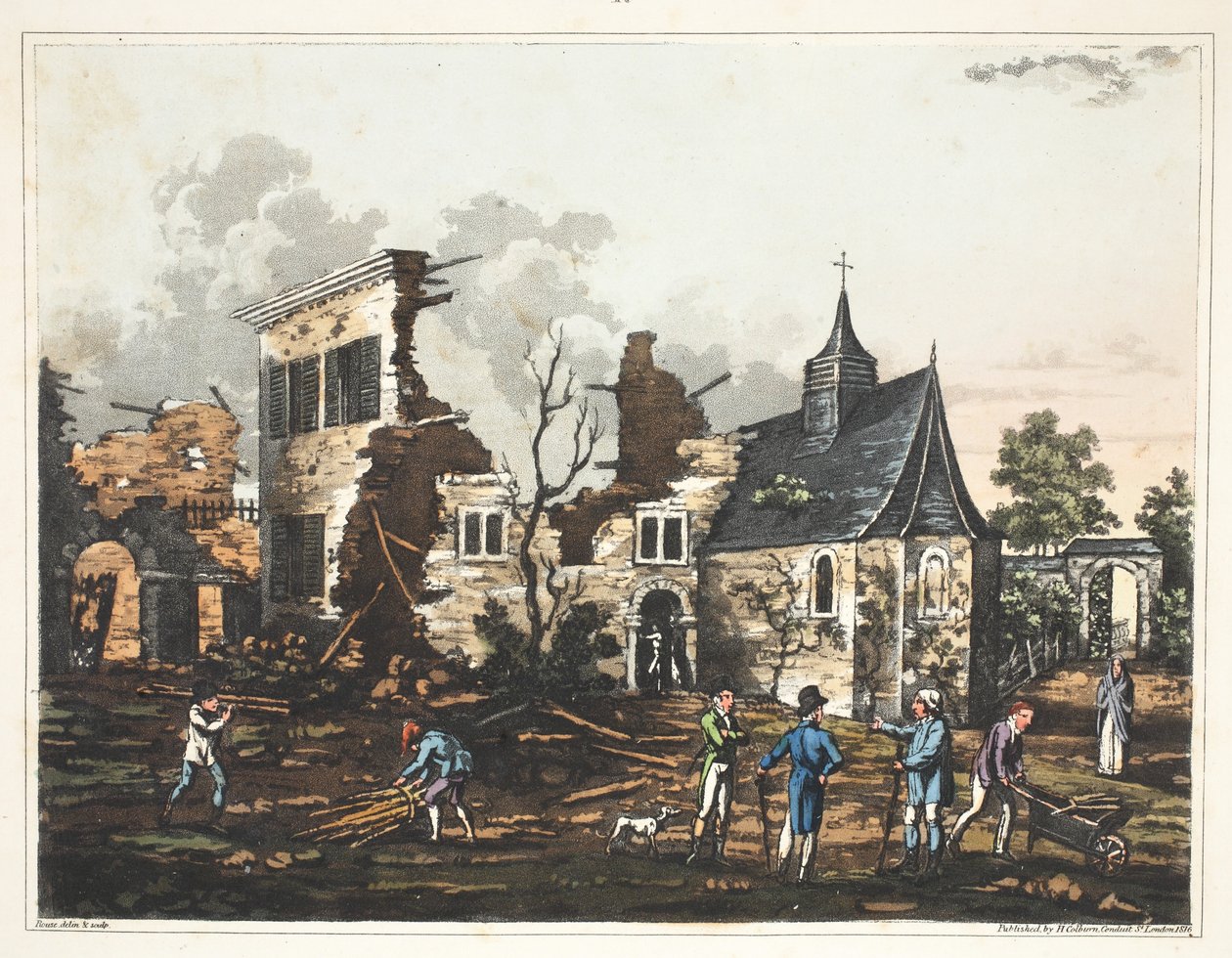 Hougoumont Şatosu: Bir harabe yığınına indirgenmiş iç mekan görünümü by James Rouse